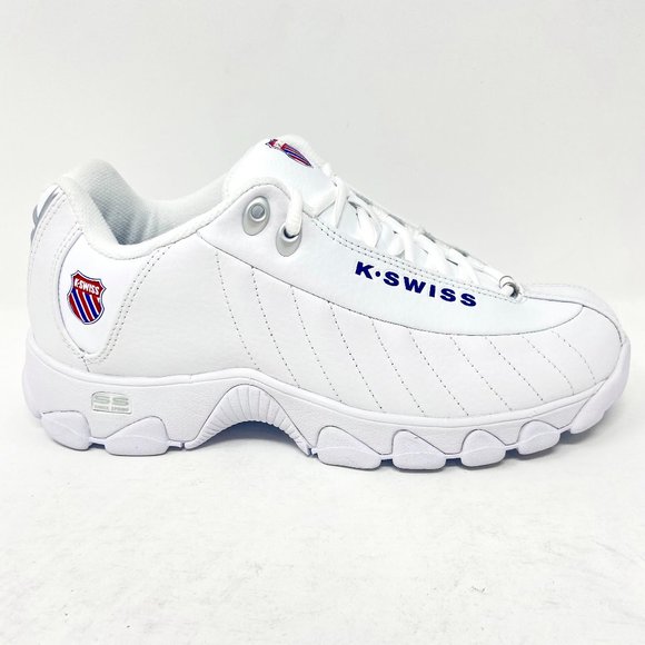 K-Swiss Shoes - K Swiss ST329 Heritage White Classic Blue Ribbon